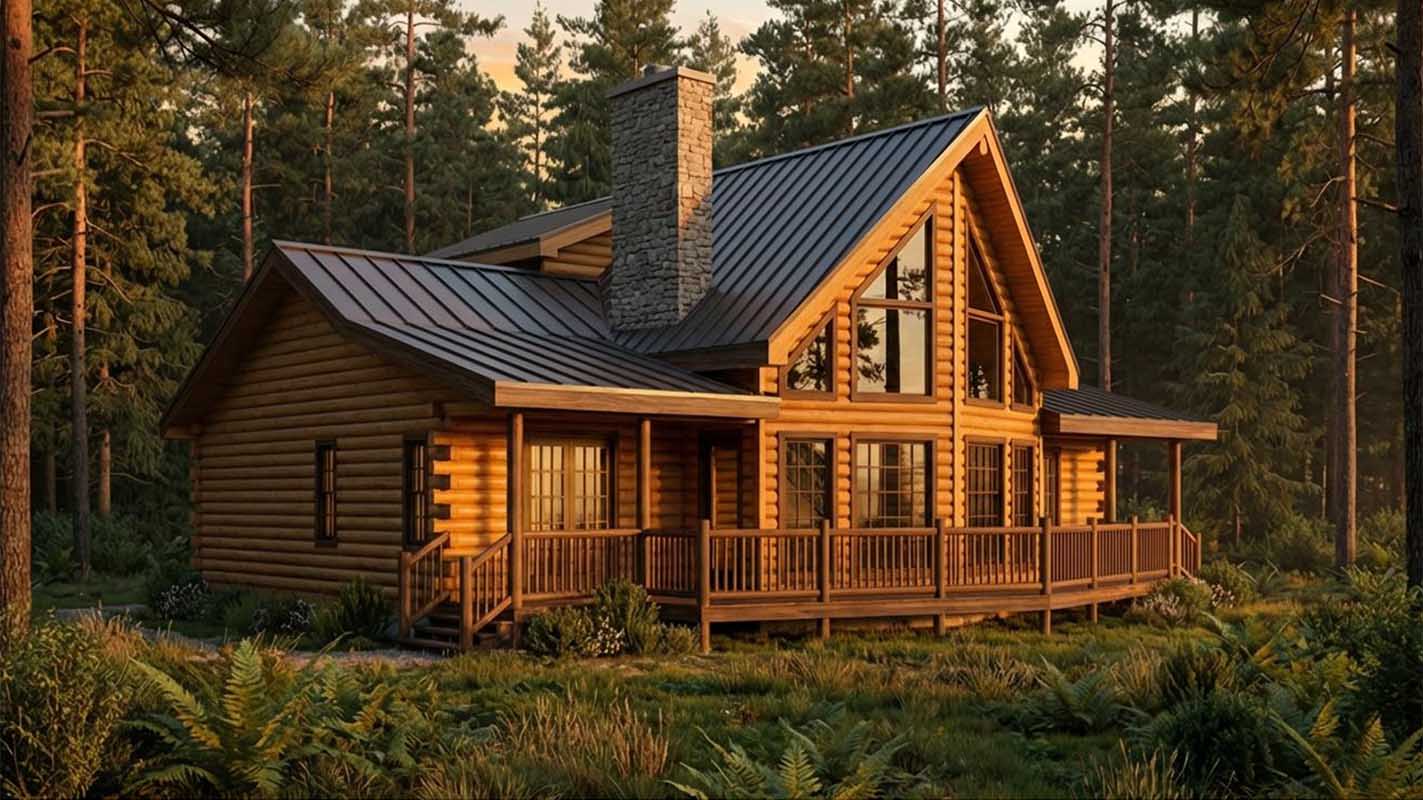 Banner Elk Log Cabin Model - ELogHomes, image size:1423x800