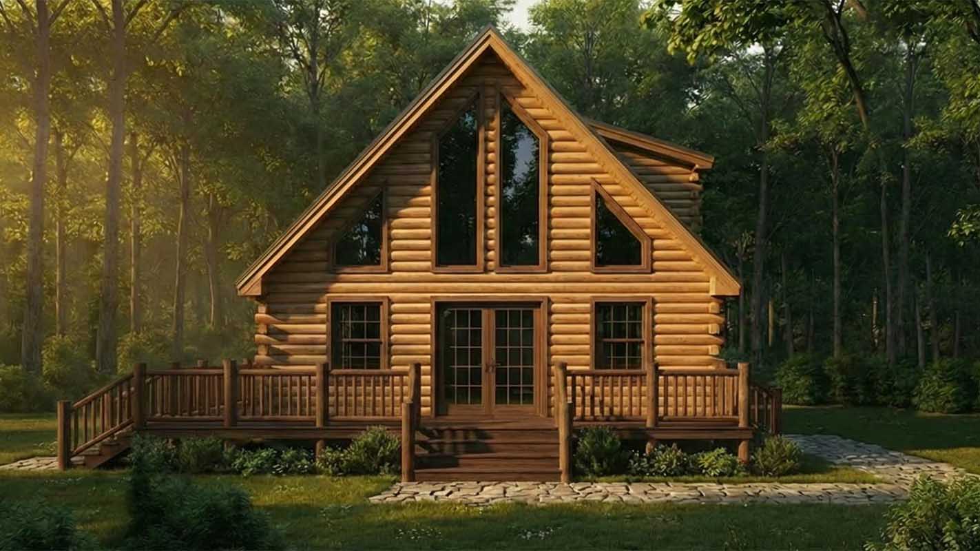 Rogue Cabin Kit - 2 Bedroom Cabin Plan - DC Structures, image size:1423x800