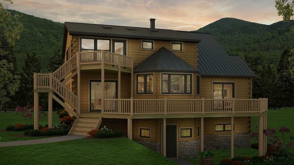 Log Home Exterior Layout - Acadia