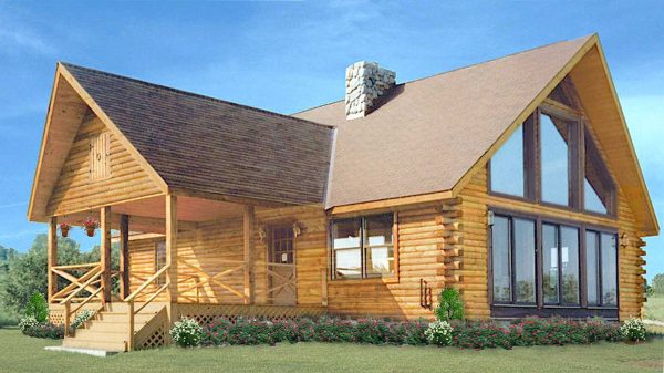 Log Home Exterior - Auburn