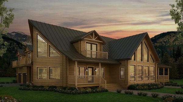 Log Home Exterior Layout - Deerfield