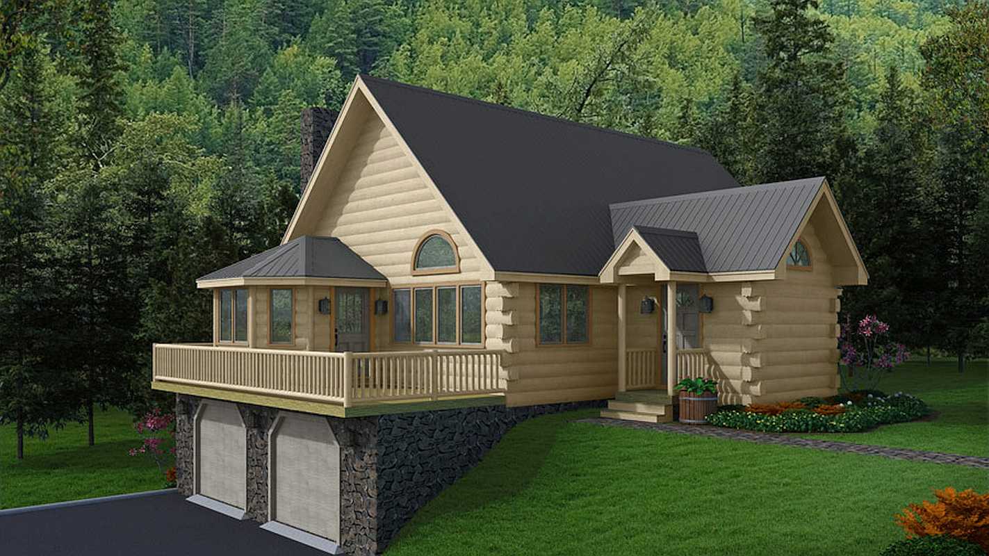 Log Home Exterior Layout - Elkhorn