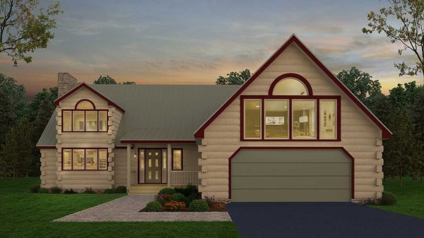 Log Home Exterior Layout - Fallriver