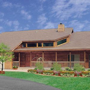 Log Home Exterior Layout - Huntington