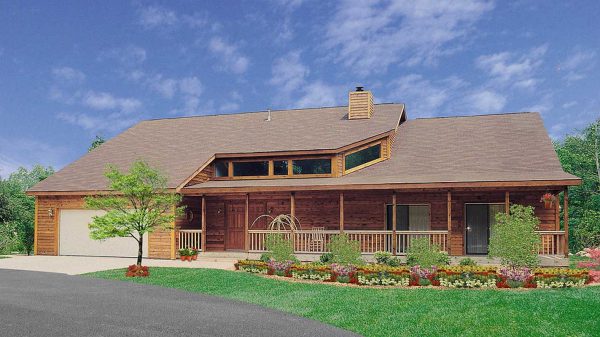 Log Home Exterior Layout - Huntington