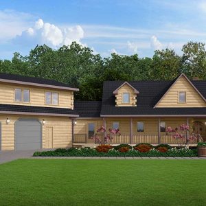 Log Home Exterior Layout - Lakeclark