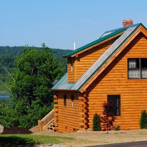 Log Home Exterior Layout - Lakefront