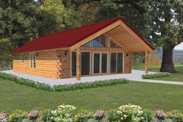 Log Home Exterior Layout - Newport