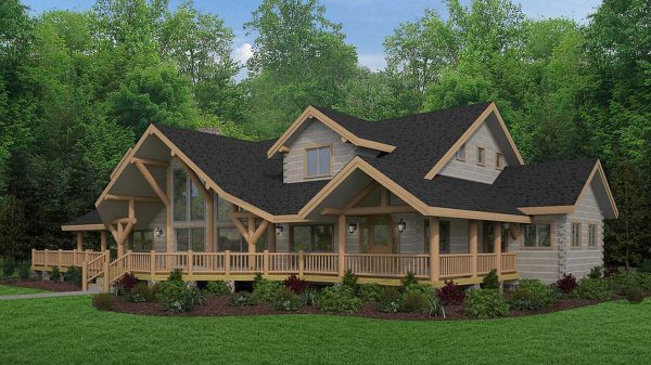 Log Home Exterior Layout - Pamlico