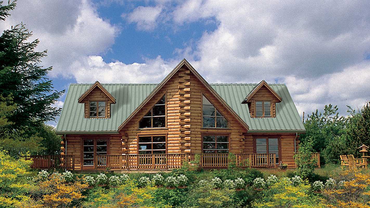 Log Home Exterior - Sawtooth