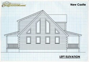 Log Home Left Elevation - New Castle