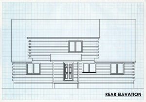 Log Home Rear Elevation - New Castle