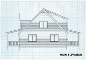 Log Home Right Elevation - New Castle