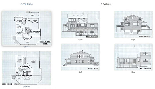 Log Home Floor Plan & Elevation Design