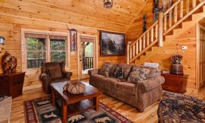 Log Home Living Room - Rosehill