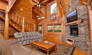 Living Area with Fireplace - Madison