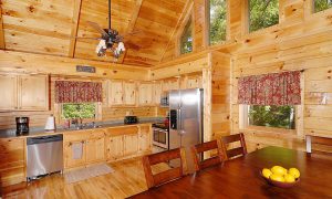 Open Log Home kitchen - Greenfield