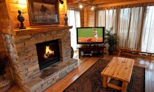 Living Room with Fireplace - Forest Grove