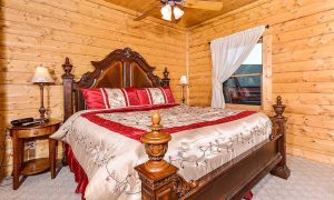 Log Home Bedroom Interior - Pine Grove