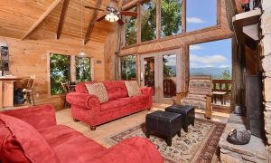 Log Home Living Room - Ravenwood