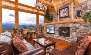 Living Room with Fireplace  - Bannerelk