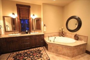 Log Home Bathroom Interior - Steeplechase