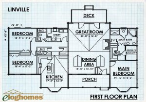 Log Home First Floor Plan - Linville