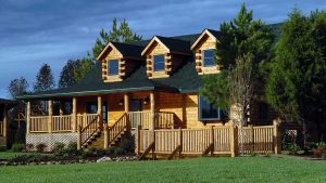 Log Home Exterior Front View - Oak Ridge