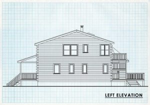 Log Home Left Elevation - Acadia