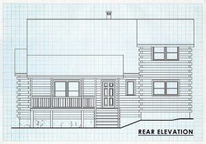 Log Home Rear Elevation - Acadia