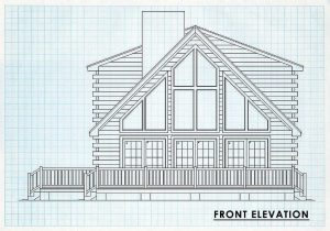 Log Home Front Elevation - Alamosa