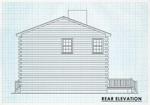 Log Home Rear Elevation - Alamosa