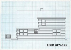 Log Home Right Elevation - Alamosa