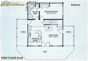 Log homes First Floor plan - Andover