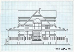 Log Homes Front Elevation - Andover