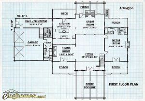 Log homes First Floor plan - Arlington