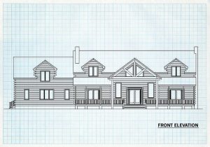 Log Homes Front Elevation - Arlington