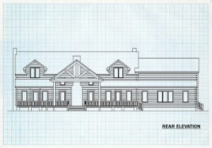 Log Homes Rear  Elevation - Arlington