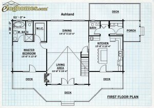 Log homes First Floor plan - Ashland