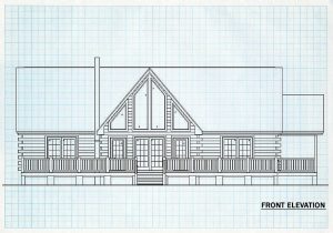 Log Homes Front  Elevation - Ashland