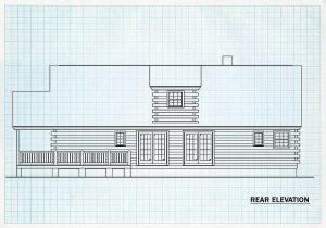 Log Homes Rear  Elevation - Ashland