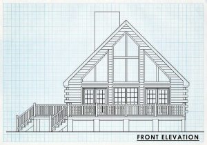 Log Homes Front Elevation - Aspen