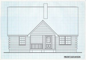 Log Homes Front Elevation - Auburn