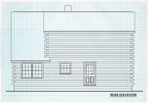 Log Homes Rear Elevation - Auburn
