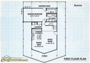 Log Home First Floor plan - Aurora