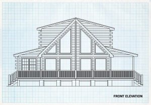 Log Home Front Elevation - Aurora