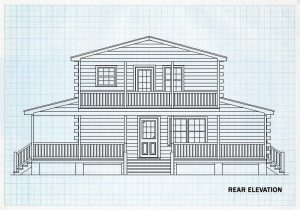 Log Home Rear Elevation - Aurora