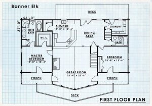 Log Home First Floor plan - Bannerelk