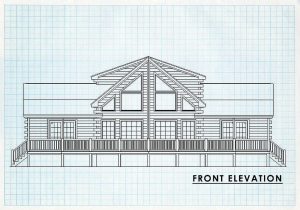 Log Home Front Elevation - Bannerelk