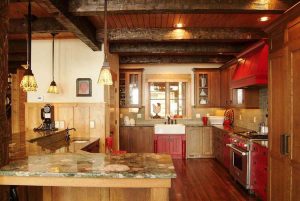 Log Home Kitchen Interior - Bannerelk